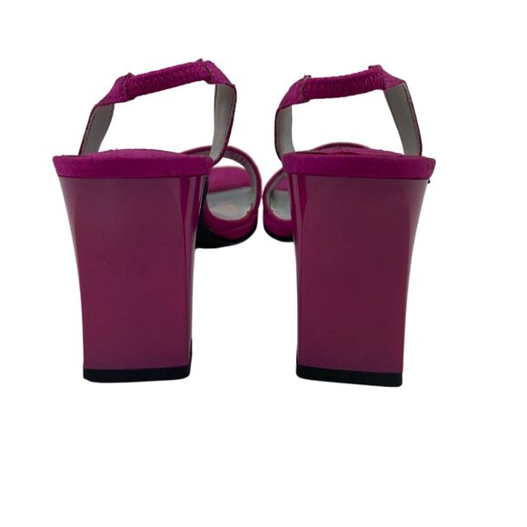Chinese Laundry Fuchsia Heeled Sandals Sequins 4" Heels Strappy Womens Size 5.5M - Picture 7 of 12
